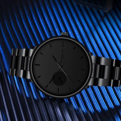 reloj para hombre con pulsera de cuarzo negro