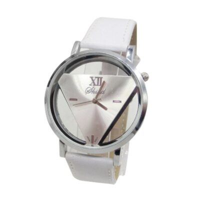 reloj triangulo blanco